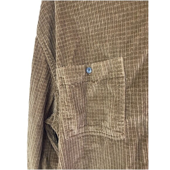 Men's Wrangler Corduroy Long Sleeve Shirt Brown Y2K VTG Size XL Rodeo Cowboy - Picture 3 of 7